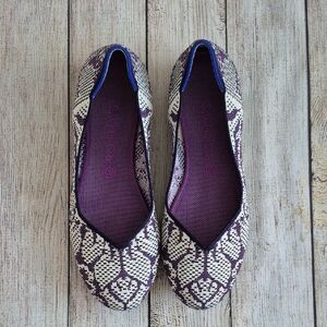 Rothy's Purple Flats with Classic Silhouette Rare Pattern Size 10.5